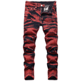 thumbnail image 1 of Boy's Skinny Jeans Slim Fit Stylish Washed Comfy Denim Pants Red 12, 1 of 7