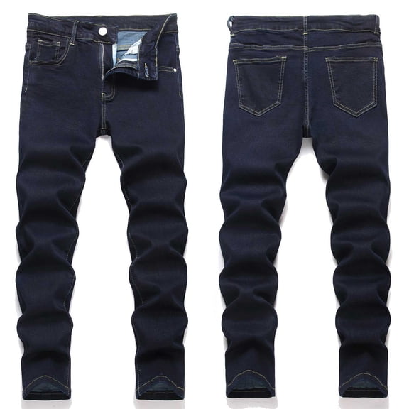 Boy's Skinny Ripped Jeans Destroyed Distressed Stretch Slim Fit Denim Pants Navy 13 Y-14 Y