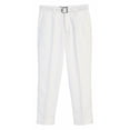 thumbnail image 1 of Boy's Slim Fit Belted Flat Front Slacks Waist Junior Kids White Dress Pants (18), 1 of 3