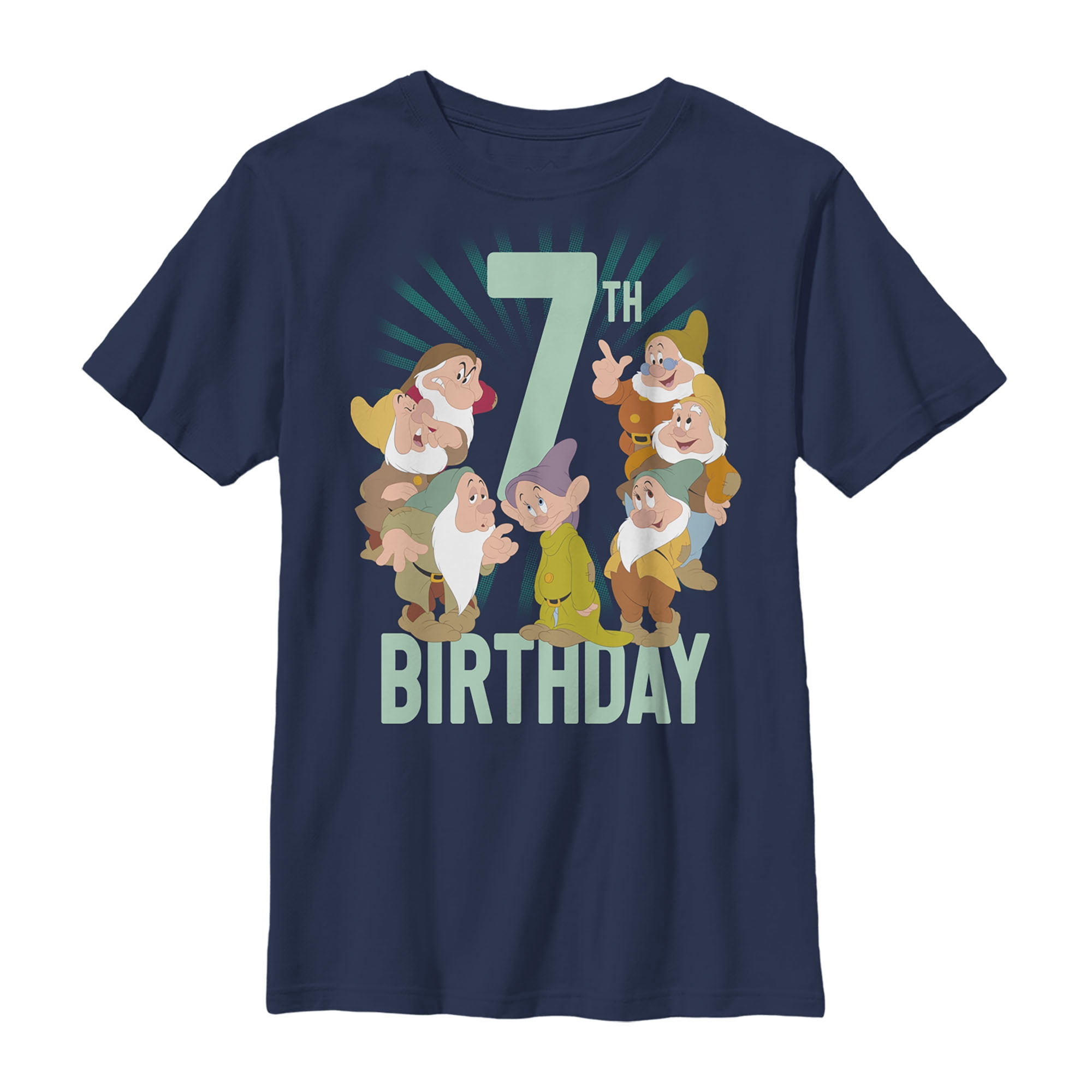 Boy's Snow White and the Seven Dwarfs 7th Birthday Graphic Tee Navy ...