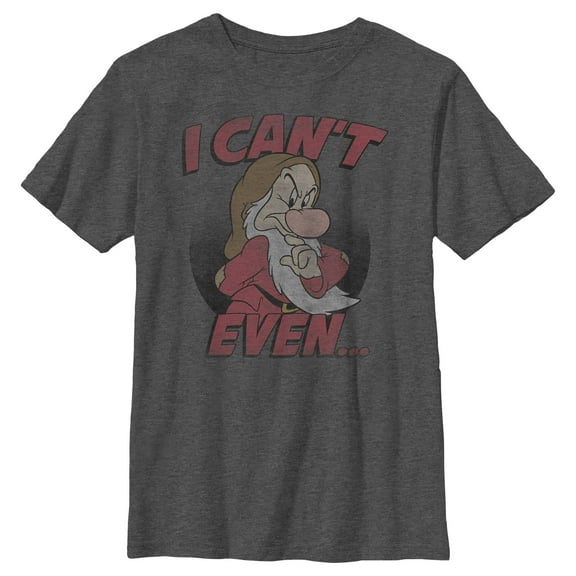 Boy's Snow White and the Seven Dwarfs Grumpy I Can't Even Graphic Tee Charcoal Heather Large