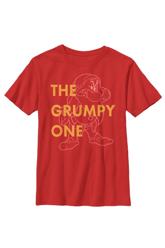 Boy's Snow White and the Seven Dwarfs Grumpy One  Graphic Tee Red Small