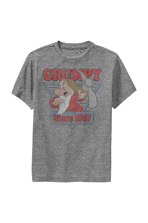 Boy's Snow White and the Seven Dwarfs Grumpy Since '37 Performance Graphic Tee Charcoal Heather X Large