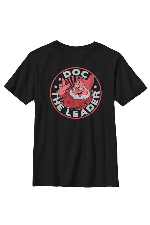 Boy's Snow White and the Seven Dwarfs Leader Doc Graphic Tee Black Small