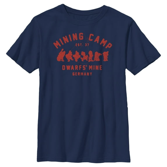 Boy's Snow White and the Seven Dwarfs Mining Camp Dwarfs' Mine Graphic Tee Navy Blue X Small