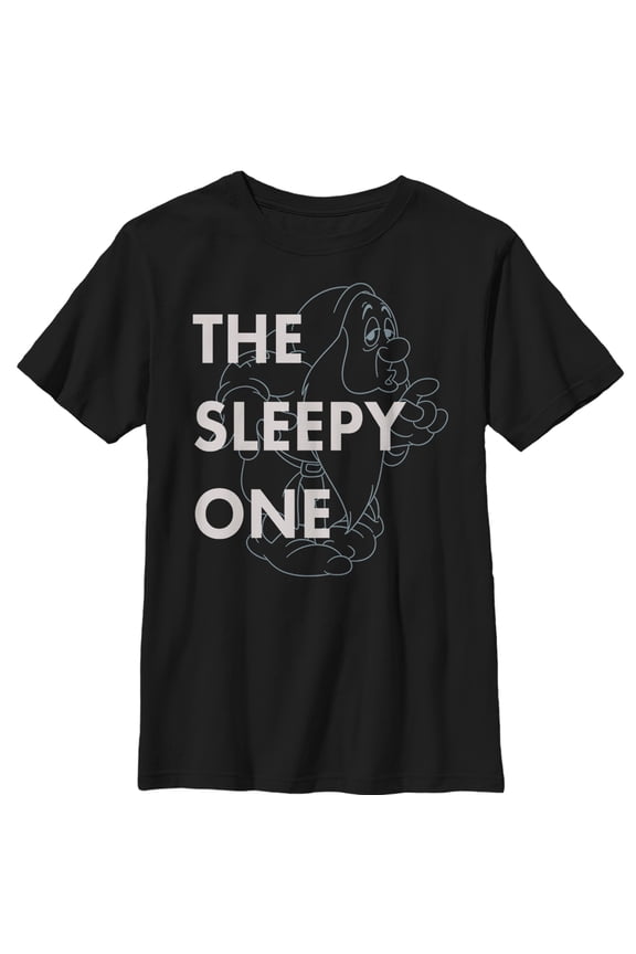 Boy's Snow White and the Seven Dwarfs Sleepy One Graphic Tee Black X Small