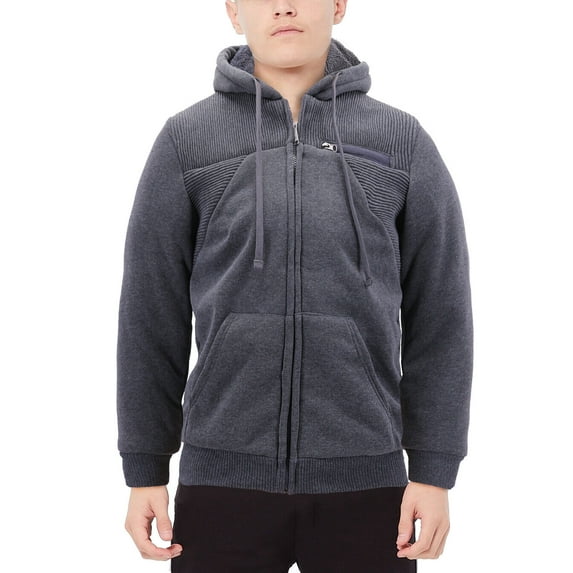 Boy’s Soft Sherpa Lined Juniors Youth Fleece Sweater Kids Zipper Hoodie Jacket (Charcoal, S(8) )