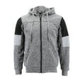 thumbnail image 1 of Boy’s Soft Sherpa Lined Two Tone Quilted Juniors ZipUp Fleece Hoodie Kids Jacket (MSM-40-3 Light Grey, M(10-12) ), 1 of 6