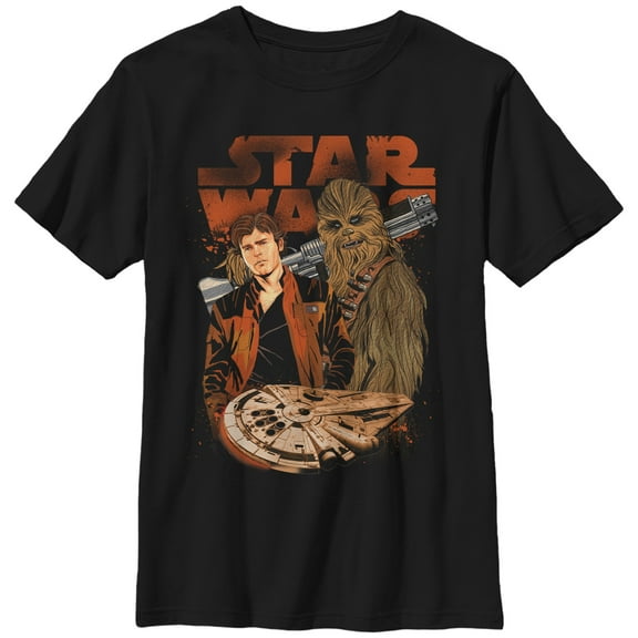 Boy's Solo: A Star Wars Story Co-Pilot Cartoon  Graphic Tee Black Large