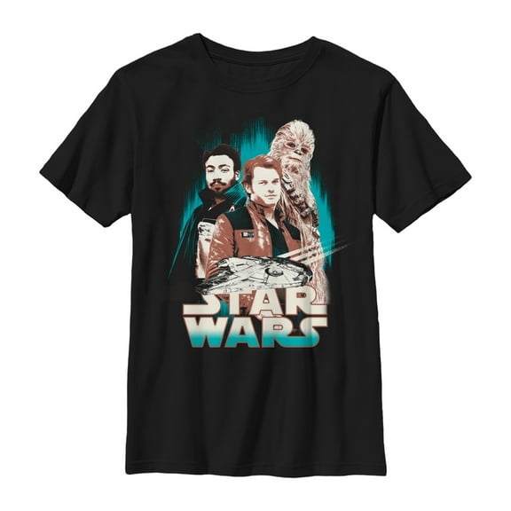 Boy's Solo: A Star Wars Story Smuggler Trio  Graphic Tee Black Medium