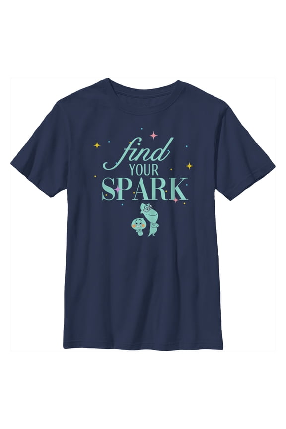 Boy's Soul Find Your Spark Graphic Tee Navy Blue Small