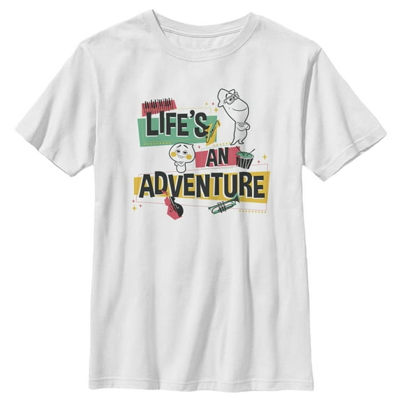 Boy's Soul Life's an Adventure  Graphic Tee White Medium