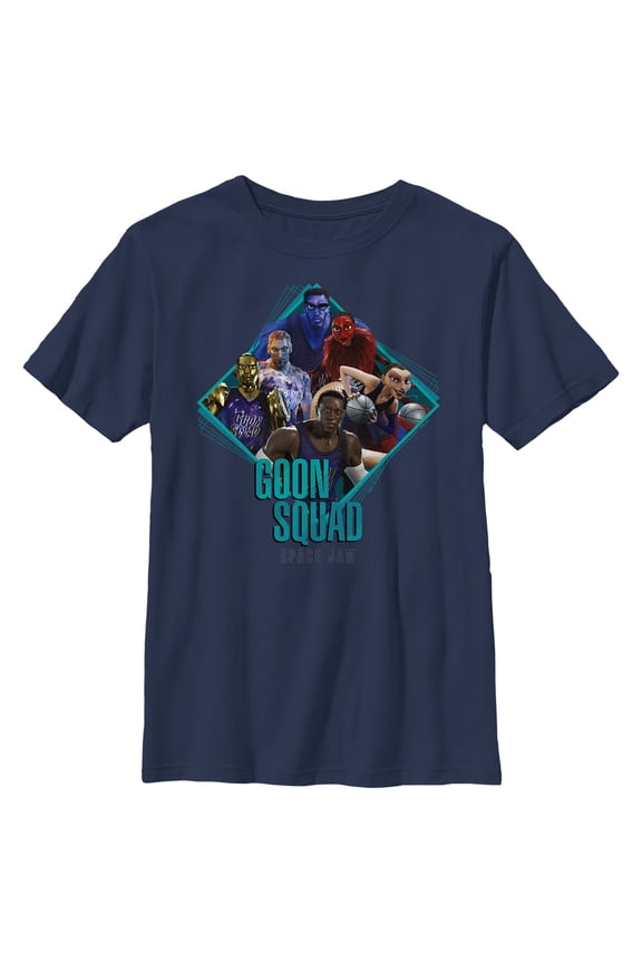 Boy's Space Jam: A New Legacy Goon Squad Box Graphic Tee Navy Blue Large