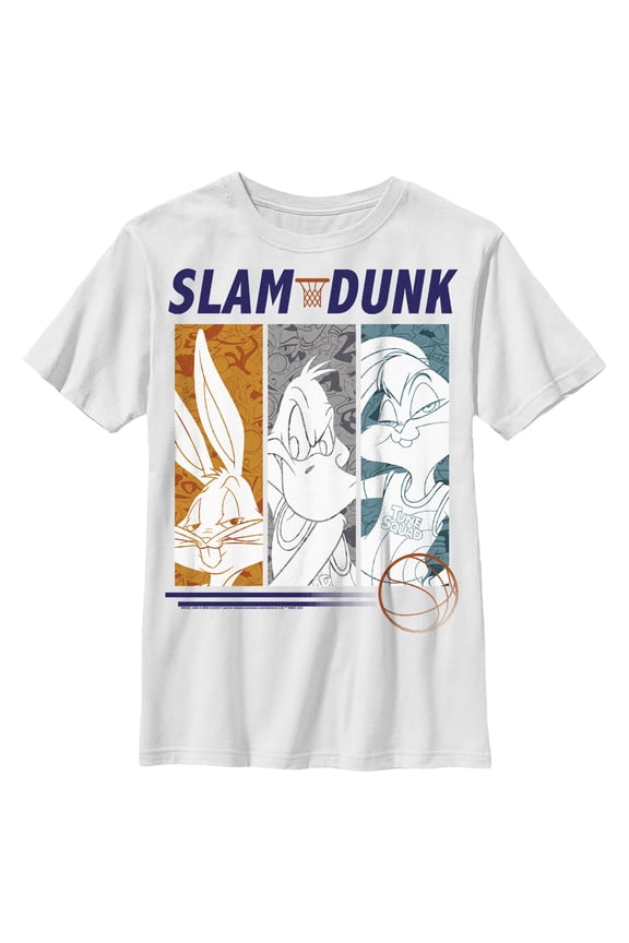 Boy's Space Jam: A New Legacy Slam Dunk  Graphic Tee White Medium