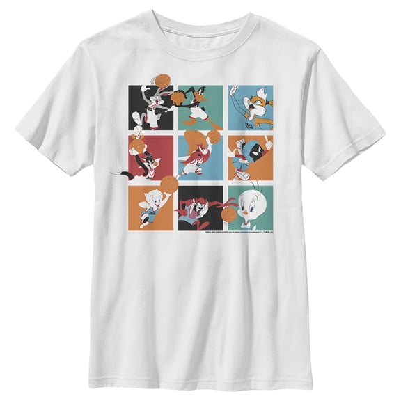 Boy's Space Jam: A New Legacy Tune Squad Boxes Graphic Tee White Medium