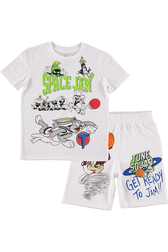 Boy's Space Jam Shorts and T-Shirt Set - Space Jam Boys Basketball Clothing set