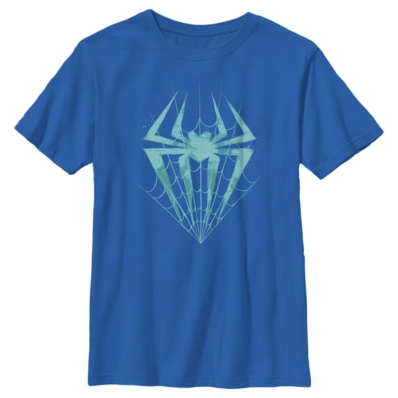 Boy's Spider-Man: Across the Spider-Verse Green Spider Logo Graphic Tee Royal Blue Medium