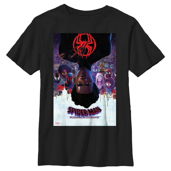 Boy's Spider-Man: Across the Spider-Verse Miles Morales Movie Poster Graphic Tee Black Medium