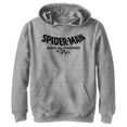 thumbnail image 1 of Boy's Spider-Man: Across the Spider-Verse Movie Logo Black  Pull Over Hoodie Athletic Heather Medium, 1 of 4