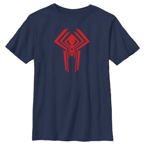 Boy's Spider-Man: Across the Spider-Verse Spider-Man 2099 Logo Graphic Tee Navy Blue Small