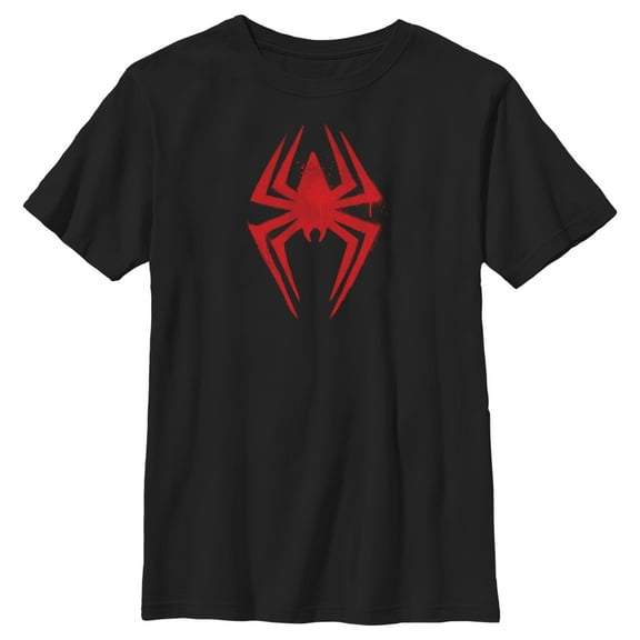 Boy's Spider-Man: Across the Spider-Verse Spray Paint Spider Logo  Graphic Tee Black X Small