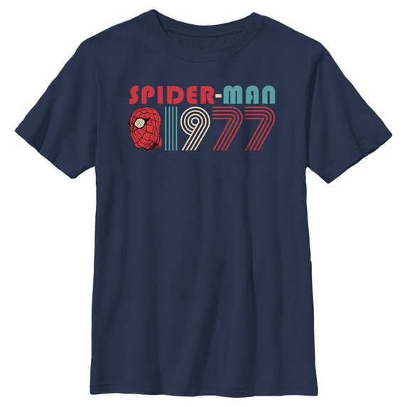 Boy's Spider-Man: Beyond Amazing Retro 1977 Graphic Tee Navy Blue X Large