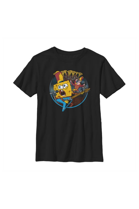 Boy's SpongeBob SquarePants Bank Geek Practice Graphic Tee Black Small
