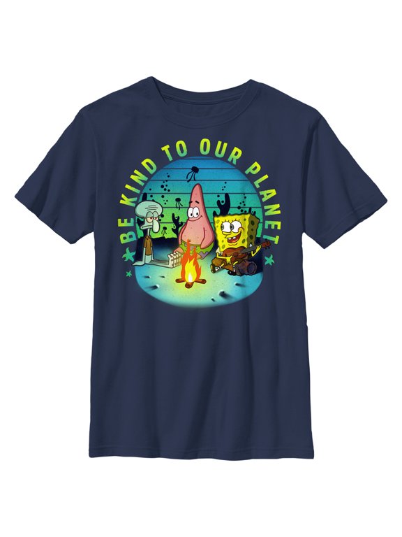 Boy's SpongeBob SquarePants Be Kind to Our Planet Graphic Tee Navy Blue X Small
