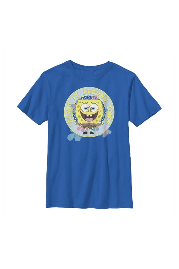 Boy's SpongeBob SquarePants Bring Around Town Graphic Tee Royal Blue Small