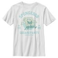 thumbnail image 1 of Boy's SpongeBob SquarePants Distressed Blue Bikini Bottom Graphic Tee White Large, 1 of 4