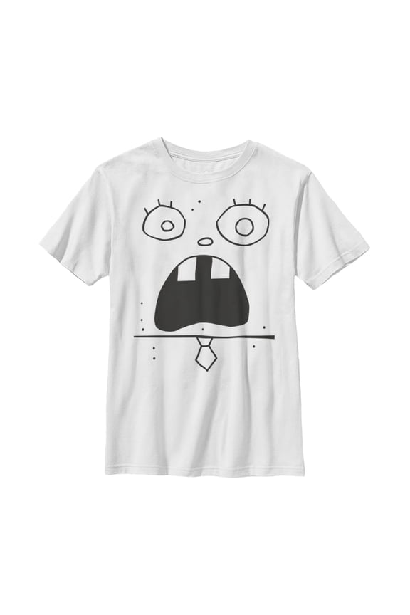 Boy's SpongeBob SquarePants DoodleBob Expression Graphic Tee White Large