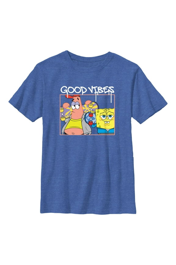 Boy's SpongeBob SquarePants Good Vibes Best Friends Graphic T-Shirt