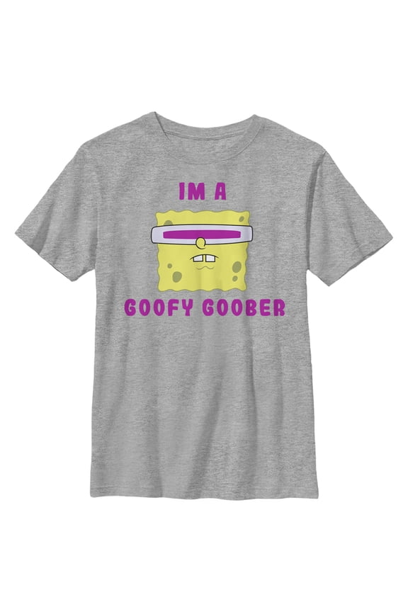 Boy's SpongeBob SquarePants I'm A Goofy Goober Graphic Tee Athletic Heather Large
