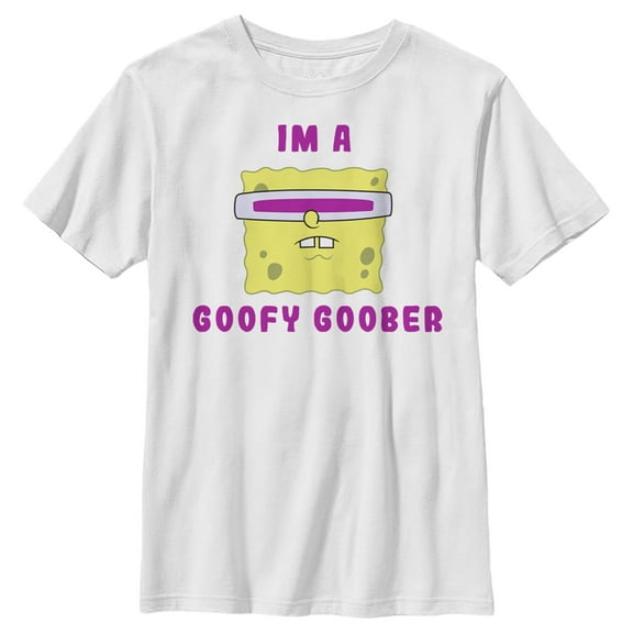 Boy's SpongeBob SquarePants I'm A Goofy Goober  Graphic Tee White X Small