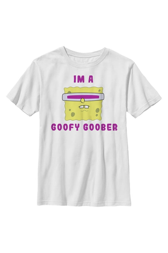 Boy's SpongeBob SquarePants I'm A Goofy Goober  Graphic Tee White X Small