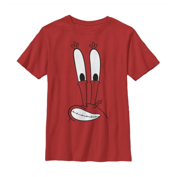 Boy's SpongeBob SquarePants Mr. Krab Face Graphic Tee Red Small