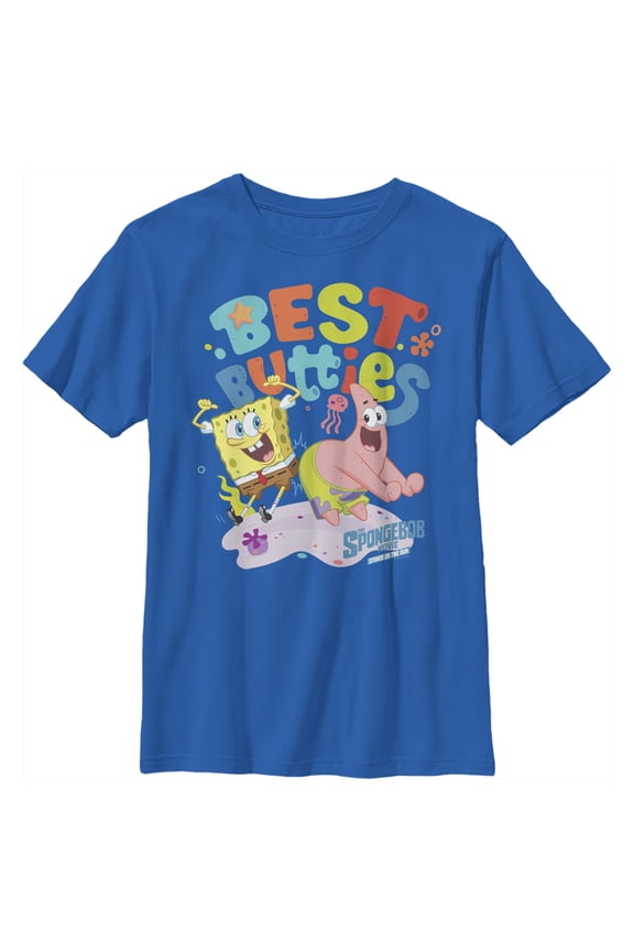 Boy's SpongeBob SquarePants Sponge on the Run Best Butties  Graphic Tee Royal Blue X Large