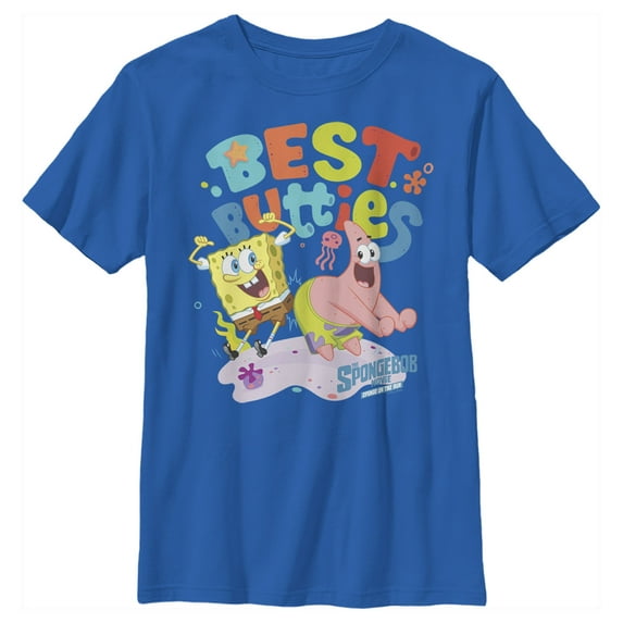 Boy's SpongeBob SquarePants Sponge on the Run Best Butties Graphic Tee Royal Blue X Large
