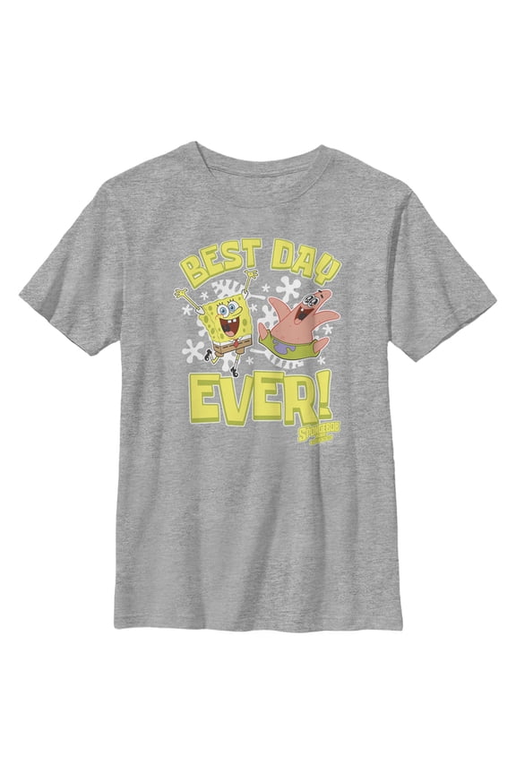 Boy's SpongeBob SquarePants Sponge on the Run Best Day Dance Graphic Tee Athletic Heather Small