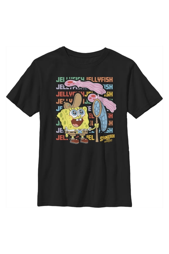 Boy's SpongeBob SquarePants Sponge on the Run Jellyfish Catcher Graphic Tee Black X Large