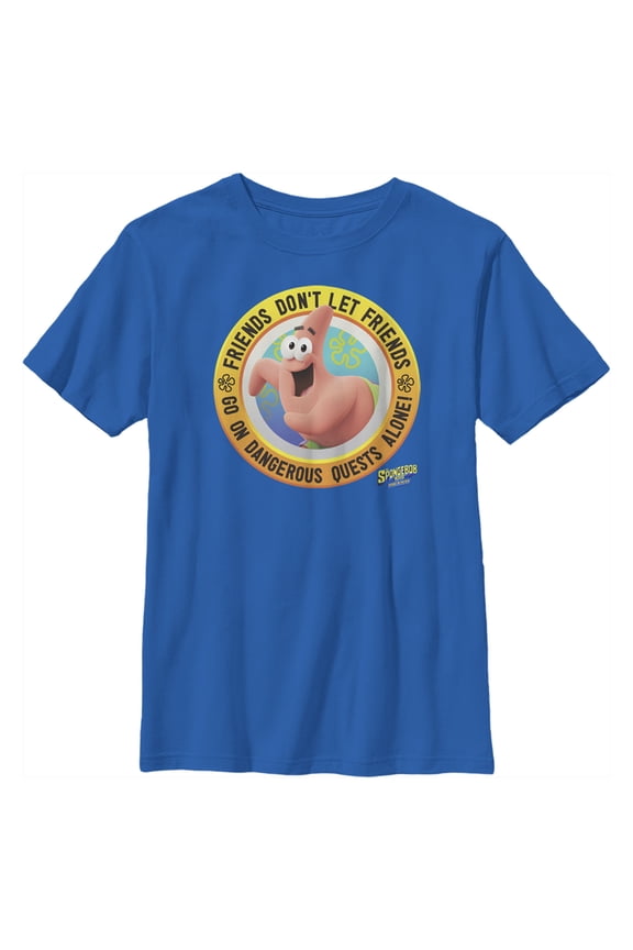 Boy's SpongeBob SquarePants Sponge on the Run Patrick Don't Quest Alone  Graphic Tee Royal Blue Small