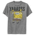 thumbnail image 1 of Boy's SpongeBob SquarePants Yasss Cheer  Performance Graphic Tee Charcoal Heather Small, 1 of 4