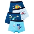 thumbnail image 1 of Boy's Staple Boxer Briefs, Little Boys 3 Pack Dinosaur Car Helicopter Print Cotton Boxer Briefs, Soft Breathable Kids' Underwear, Comfortable Shorts for 11-12 Years, 1 of 2