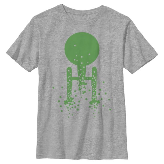 Boy's Star Trek St. Patrick's Enterprise Clover Fill  Graphic Tee Athletic Heather Medium