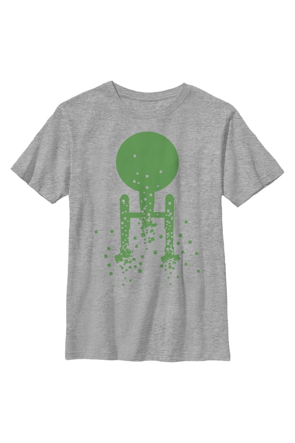 Boy's Star Trek St. Patrick's Enterprise Clover Fill  Graphic Tee Athletic Heather Small