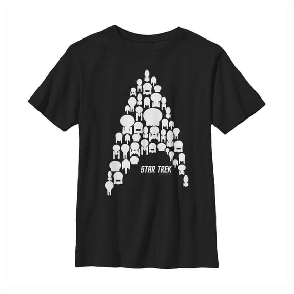 Boy's Star Trek Starfleet Ship Collage Graphic Tee Black X Small