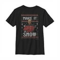 thumbnail image 1 of Boy's Star Trek: The Next Generation Captain Picard Make It Snow  Graphic Tee Black Medium, 1 of 4