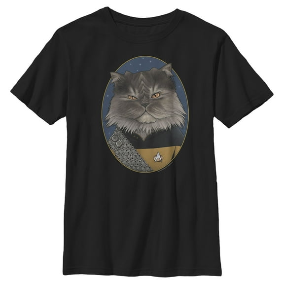 Boy's Star Trek: The Next Generation Lieutenant Commander Worf Cat  Graphic Tee Black X Large