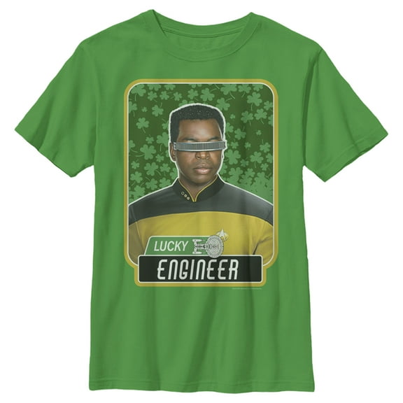 Boy's Star Trek: The Next Generation St. Patrick's Day Lucky Engineer La Forge Graphic Tee Kelly Green X Large