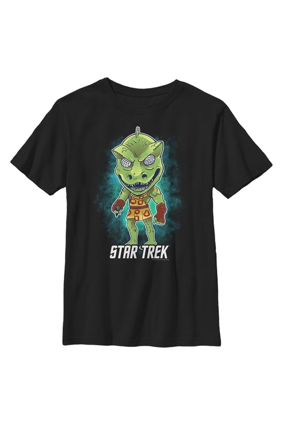 Boy's Star Trek: The Original Series Cartoon Gorn Alien Graphic Tee Black Medium